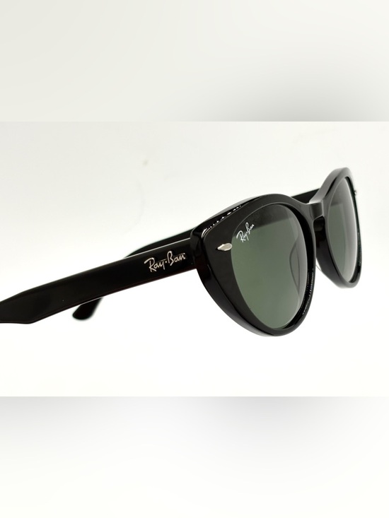 Ray-Ban Black Cat-Eye Sunglasses RB4314N 601/31 54-140 Green G-15 - Picture 12 of 13